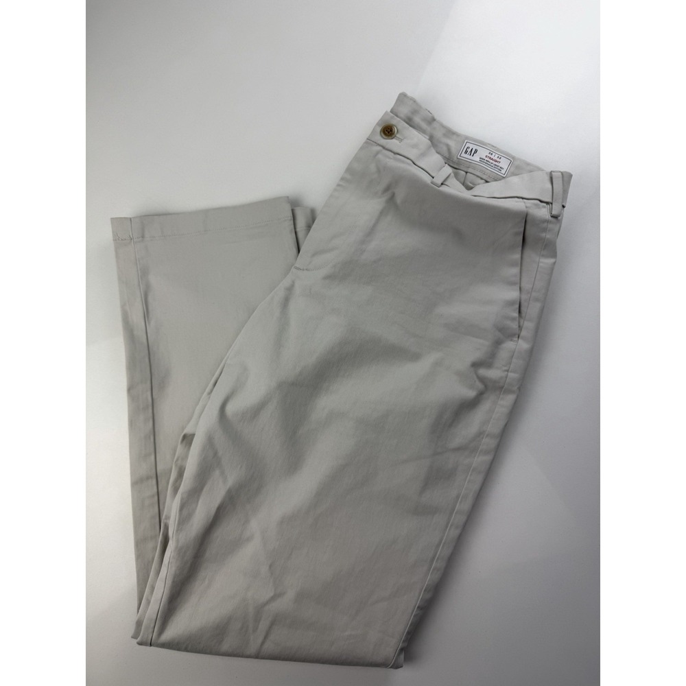 Gap Pants Men 36x32 Tan Straight Fit GapFlex Chino Academy Stretch Khakis Preppy